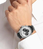 Buy Shop Hugo Boss Casual Chronograph Silver Dial Black Leather Strap Watch For Men - HB1512880 USA Online