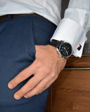 Buy Shop Hugo Boss Champion Black Dial Black Leather Strap Watch for Men - 1513816 USA Online