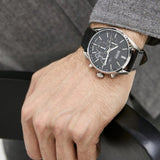 Buy Shop Hugo Boss Champion Black Dial Black Leather Strap Watch for Men - 1513816 USA Online