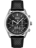 Buy Shop Hugo Boss Champion Black Dial Black Leather Strap Watch for Men - 1513816 USA Online