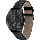Buy Shop Hugo Boss Champion Black Dial Black Leather Strap Watch for Men - 1513880 USA Online