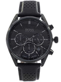 Buy Shop Hugo Boss Champion Black Dial Black Leather Strap Watch for Men - 1513880 USA Online