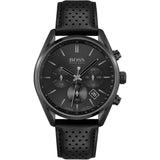 Buy Shop Hugo Boss Champion Black Dial Black Leather Strap Watch for Men - 1513880 USA Online