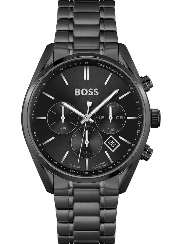 Buy Shop Hugo Boss Champion Black Dial Black Steel Strap Watch for Men - 1513960 USA Online