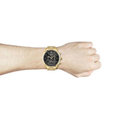 Buy Shop Hugo Boss Champion Black Dial Gold Steel Strap Watch for Men - 1513848 USA Online