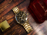 Buy Shop Hugo Boss Champion Black Dial Gold Steel Strap Watch for Men - 1513848 USA Online