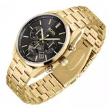 Buy Shop Hugo Boss Champion Black Dial Gold Steel Strap Watch for Men - 1513848 USA Online