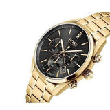 Buy Shop Hugo Boss Champion Black Dial Gold Steel Strap Watch for Men - 1513848 USA Online