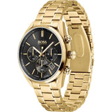 Buy Shop Hugo Boss Champion Black Dial Gold Steel Strap Watch for Men - 1513848 USA Online