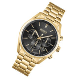 Buy Shop Hugo Boss Champion Black Dial Gold Steel Strap Watch for Men - 1513848 USA Online