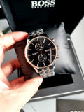 Buy Shop Hugo Boss Champion Black Dial Silver Steel Strap Watch for Men - 1513871 USA Online