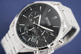 Buy Shop Hugo Boss Champion Black Dial Silver Steel Strap Watch for Men - 1513871 USA Online