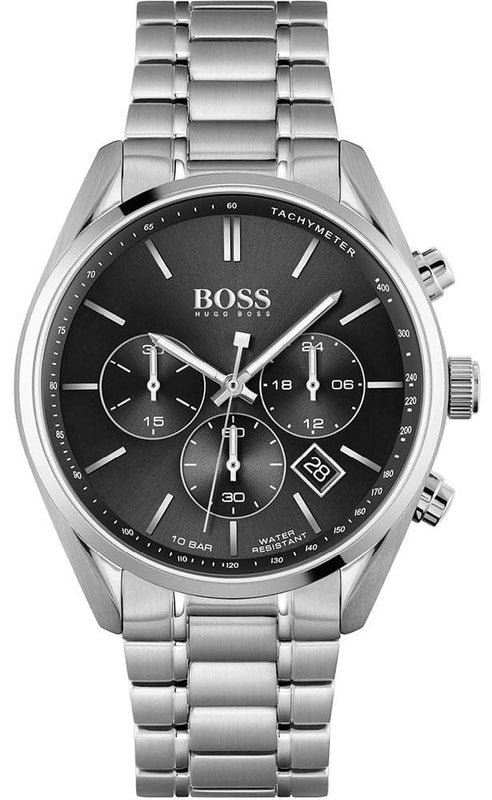 Buy Shop Hugo Boss Champion Black Dial Silver Steel Strap Watch for Men - 1513871 USA Online