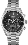 Buy Shop Hugo Boss Champion Black Dial Silver Steel Strap Watch for Men - 1513871 USA Online