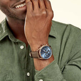 Buy Shop Hugo Boss Champion Blue Dial Brown Leather Strap Watch for Men - 1513817 USA Online