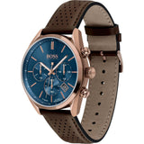 Buy Shop Hugo Boss Champion Blue Dial Brown Leather Strap Watch for Men - 1513817 USA Online