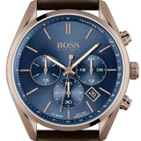 Buy Shop Hugo Boss Champion Blue Dial Brown Leather Strap Watch for Men - 1513817 USA Online