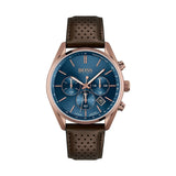 Buy Shop Hugo Boss Champion Blue Dial Brown Leather Strap Watch for Men - 1513817 USA Online