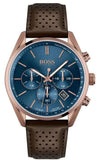 Buy Shop Hugo Boss Champion Blue Dial Brown Leather Strap Watch for Men - 1513817 USA Online