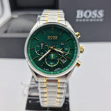 Buy Shop Hugo Boss Champion Chronograph Green Dial Two Tone Steel Strap Watch for Men - 1513878 USA Online
