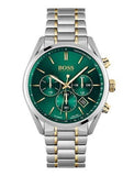 Buy Shop Hugo Boss Champion Chronograph Green Dial Two Tone Steel Strap Watch for Men - 1513878 USA Online