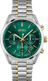 Buy Shop Hugo Boss Champion Chronograph Green Dial Two Tone Steel Strap Watch for Men - 1513878 USA Online