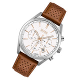 Buy Shop Hugo Boss Champion White Dial Brown Leather Strap Watch for Men - 1513879 USA Online
