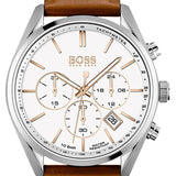 Buy Shop Hugo Boss Champion White Dial Brown Leather Strap Watch for Men - 1513879 USA Online