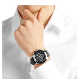 Buy Shop Hugo Boss Chronograph Black Dial Black Leather Strap Watch For Men - 1513266 USA Online
