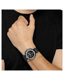 Buy Shop Hugo Boss Chronograph Black Dial Black Leather Strap Watch for Men - 1513864 USA Online
