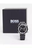 Buy Shop Hugo Boss Chronograph Black Dial Black Leather Strap Watch for Men - 1513864 USA Online