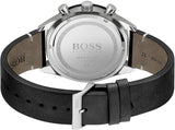 Buy Shop Hugo Boss Chronograph Black Dial Black Leather Strap Watch for Men - 1513864 USA Online