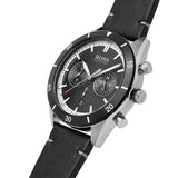Buy Shop Hugo Boss Chronograph Black Dial Black Leather Strap Watch for Men - 1513864 USA Online