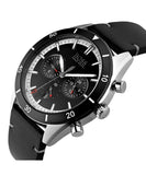 Buy Shop Hugo Boss Chronograph Black Dial Black Leather Strap Watch for Men - 1513864 USA Online