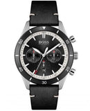 Buy Shop Hugo Boss Chronograph Black Dial Black Leather Strap Watch for Men - 1513864 USA Online