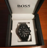 Buy Shop Hugo Boss Chronograph Black Dial Black Steel Strap Watch for Men - 1513180 USA Online