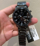 Buy Shop Hugo Boss Chronograph Black Dial Black Steel Strap Watch for Men - 1513180 USA Online