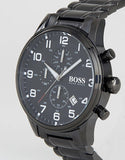 Buy Shop Hugo Boss Chronograph Black Dial Black Steel Strap Watch for Men - 1513180 USA Online
