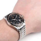 Buy Shop Hugo Boss Chronograph Black Dial Silver Steel Strap Watch for Men - 151080 USA Online
