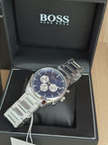 Buy Shop Hugo Boss Chronograph Blue Dial Silver Steel Strap Watch for Men - 1513630 USA Online