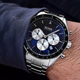 Buy Shop Hugo Boss Chronograph Blue Dial Silver Steel Strap Watch for Men - 1513630 USA Online