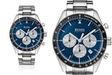 Buy Shop Hugo Boss Chronograph Blue Dial Silver Steel Strap Watch for Men - 1513630 USA Online
