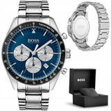 Buy Shop Hugo Boss Chronograph Blue Dial Silver Steel Strap Watch for Men - 1513630 USA Online