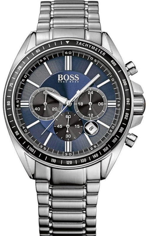 Buy Shop Hugo Boss Chronograph Driver Blue Dial Silver Steel Strap Watch for Men - 1513081 USA Online