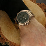 Buy Shop Hugo Boss Classic Chronograph Green Dial Beige Gold Steel Strap Watch For Men - 1514019 USA Online