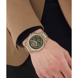 Buy Shop Hugo Boss Classic Chronograph Green Dial Beige Gold Steel Strap Watch For Men - 1514019 USA Online
