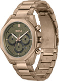 Buy Shop Hugo Boss Classic Chronograph Green Dial Beige Gold Steel Strap Watch For Men - 1514019 USA Online