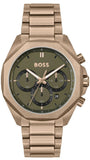 Buy Shop Hugo Boss Classic Chronograph Green Dial Beige Gold Steel Strap Watch For Men - 1514019 USA Online