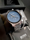 Buy Shop Hugo Boss Classic Grey Dial Grey Steel Strap Watch for Men - 1513364 USA Online