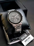 Buy Shop Hugo Boss Classic Grey Dial Grey Steel Strap Watch for Men - 1513364 USA Online